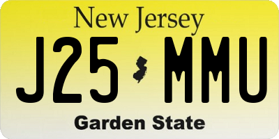 NJ license plate J25MMU