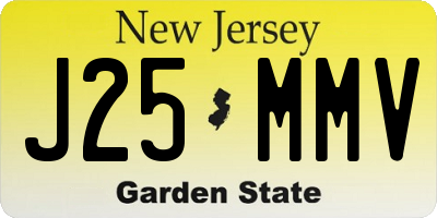 NJ license plate J25MMV