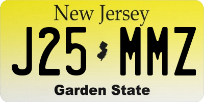 NJ license plate J25MMZ