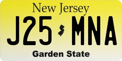 NJ license plate J25MNA