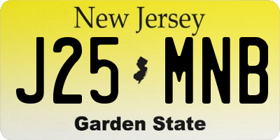 NJ license plate J25MNB