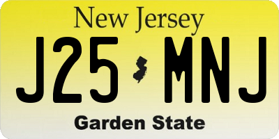 NJ license plate J25MNJ
