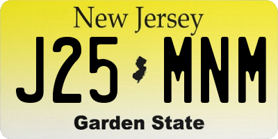 NJ license plate J25MNM