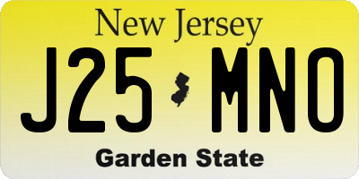 NJ license plate J25MNO