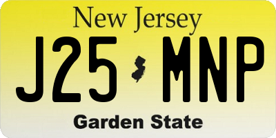 NJ license plate J25MNP