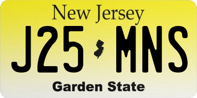 NJ license plate J25MNS