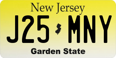 NJ license plate J25MNY