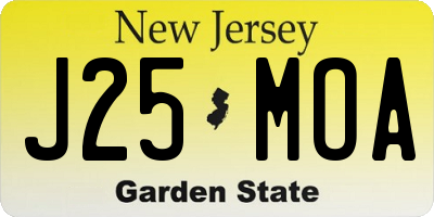 NJ license plate J25MOA