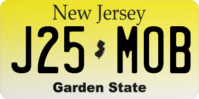 NJ license plate J25MOB