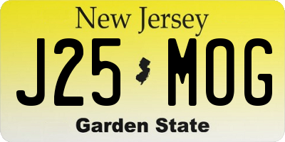 NJ license plate J25MOG