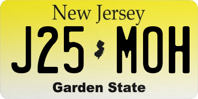 NJ license plate J25MOH