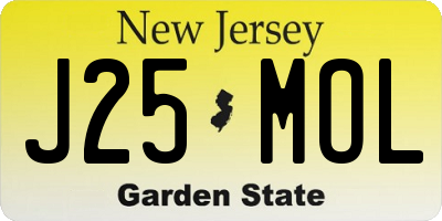 NJ license plate J25MOL