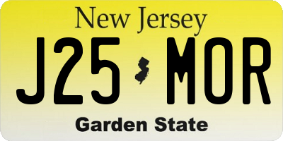 NJ license plate J25MOR