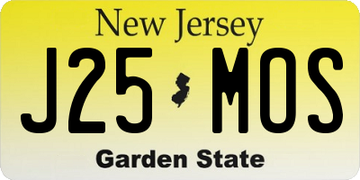 NJ license plate J25MOS