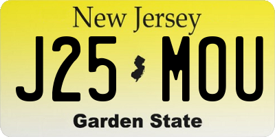 NJ license plate J25MOU