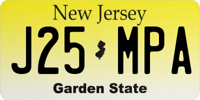 NJ license plate J25MPA