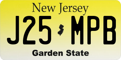 NJ license plate J25MPB