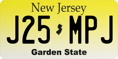 NJ license plate J25MPJ