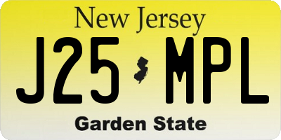 NJ license plate J25MPL