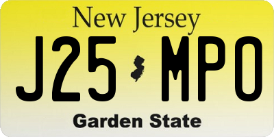 NJ license plate J25MPO