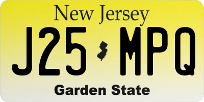 NJ license plate J25MPQ