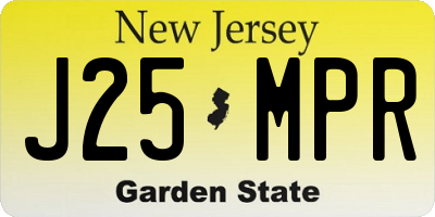 NJ license plate J25MPR