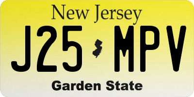 NJ license plate J25MPV