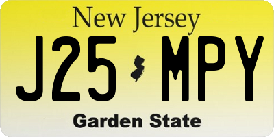 NJ license plate J25MPY