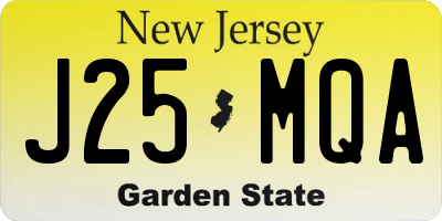 NJ license plate J25MQA