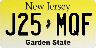 NJ license plate J25MQF