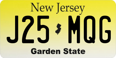 NJ license plate J25MQG