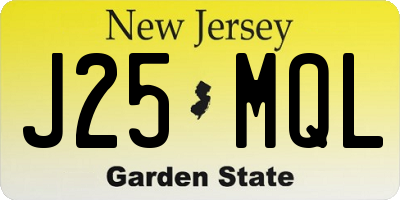 NJ license plate J25MQL