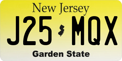 NJ license plate J25MQX