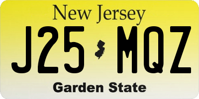 NJ license plate J25MQZ