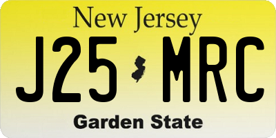 NJ license plate J25MRC