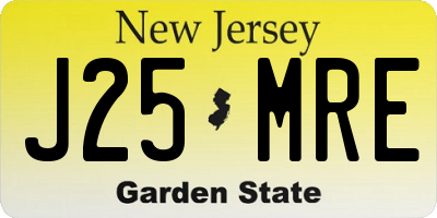 NJ license plate J25MRE