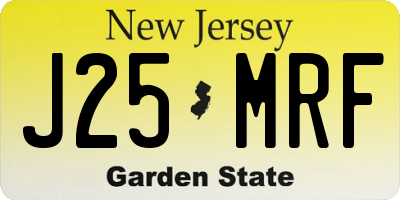 NJ license plate J25MRF