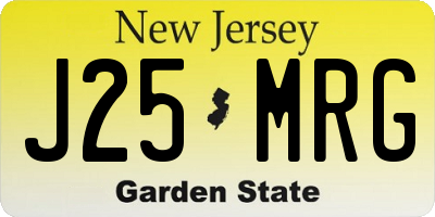 NJ license plate J25MRG