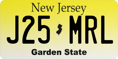 NJ license plate J25MRL