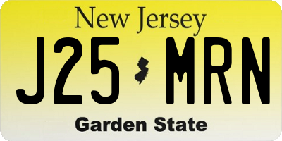 NJ license plate J25MRN