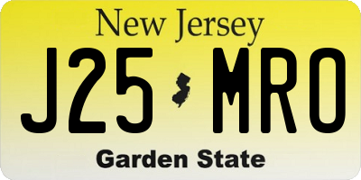 NJ license plate J25MRO