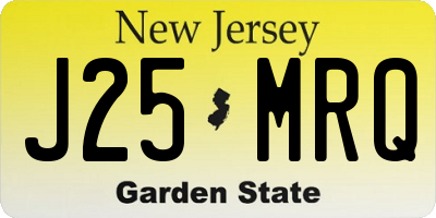 NJ license plate J25MRQ