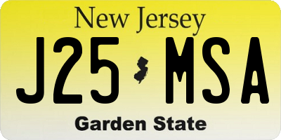 NJ license plate J25MSA