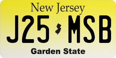NJ license plate J25MSB