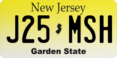 NJ license plate J25MSH