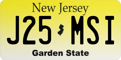 NJ license plate J25MSI