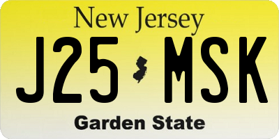 NJ license plate J25MSK