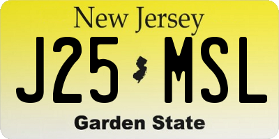 NJ license plate J25MSL