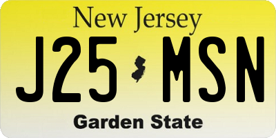 NJ license plate J25MSN