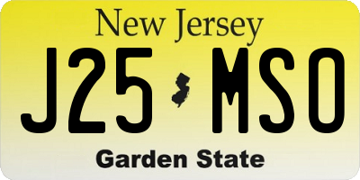 NJ license plate J25MSO